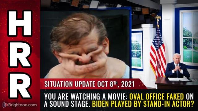 You are watching a MOVIE: Oval Office FAKED on a sound stage. Biden played by stand-in ACTOR?