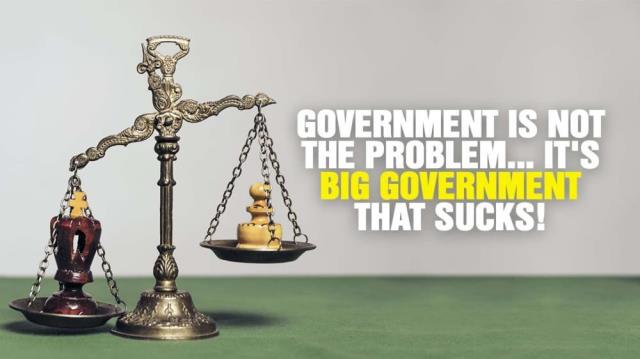 GOVERNMENT is not the problem; it's BIG government that sucks!