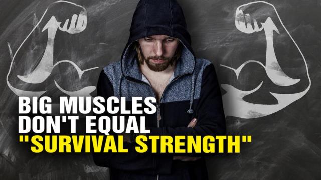 Big muscles don't give you "survival strength"