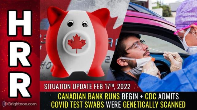 Canadian BANK RUNS begin + CDC admits covid test swabs were genetically SCANNED