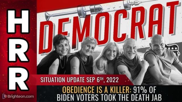 Obedience is a killer: 91% of Biden voters took the DEATH jab