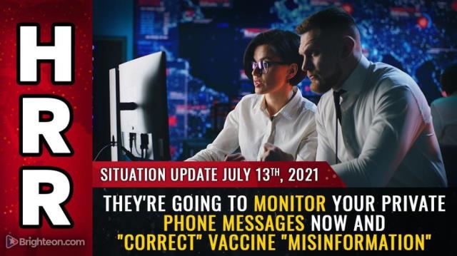 They're going to monitor your PRIVATE phone messages now and "correct" vaccine "misinformation"